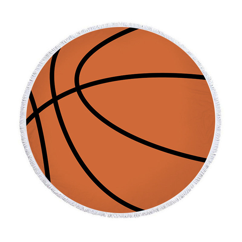 Basketball Round Beach Towel