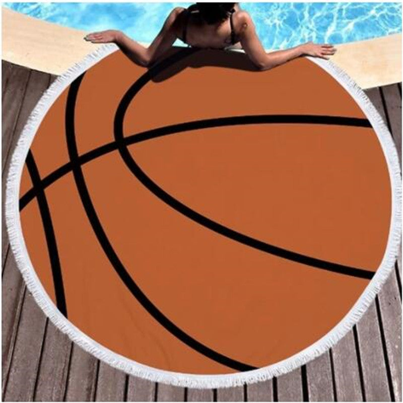 Basketball Round Beach Towel