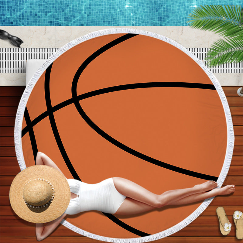 Basketball Round Beach Towel