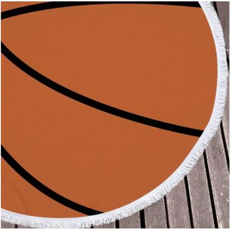 Basketball Round Beach Towel