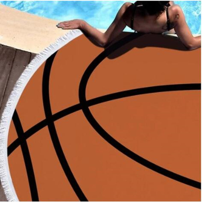 Basketball Round Beach Towel